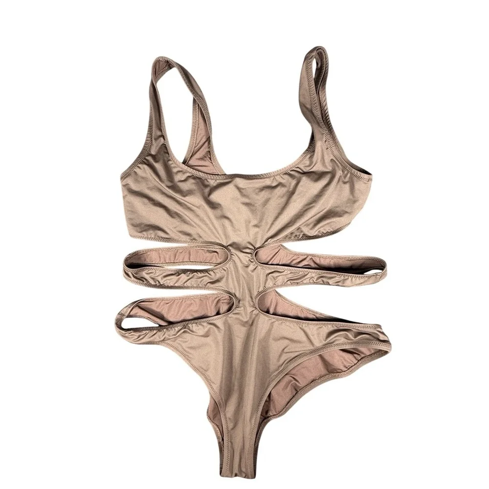 SKIMS Monokini Swimsuit Cocoa 2X Sexy Summer Beachwear‎ Unlined Bodysuit